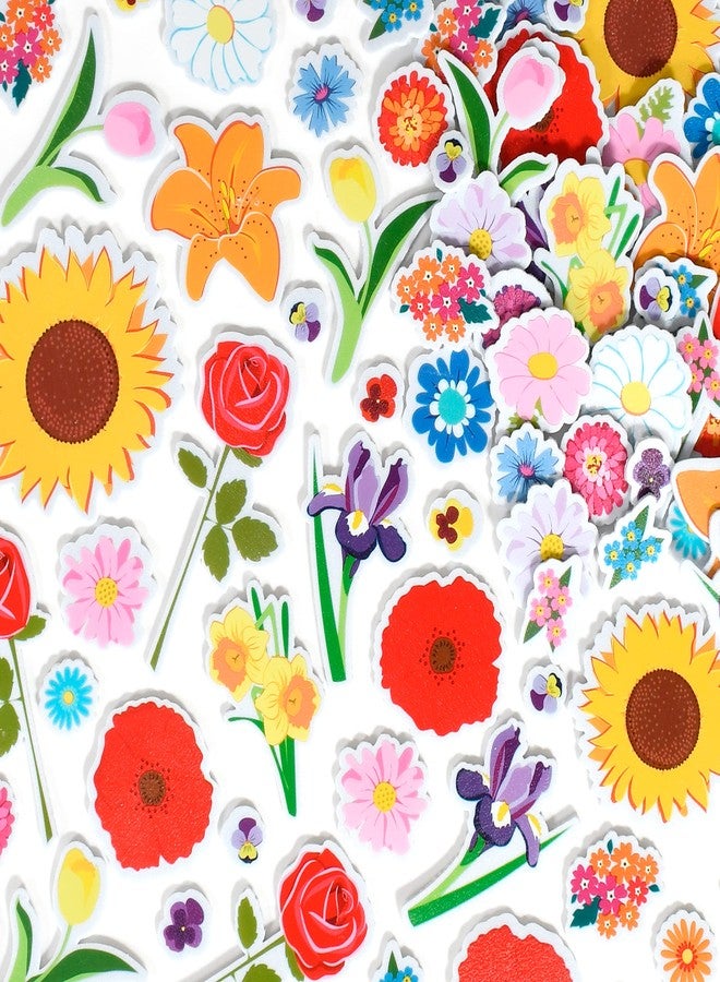 Ready 2 Learn Foam Stickers - Flowers - Pack of 152 - Self-Adhesive Stickers for Kids - 3D Puffy Flower Stickers for Laptops, Party Favors and Crafts - Image 1